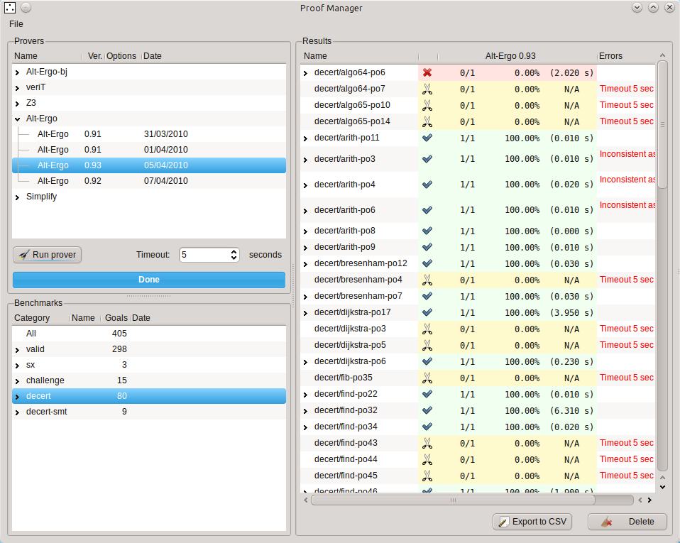 Interface de Proof Manager